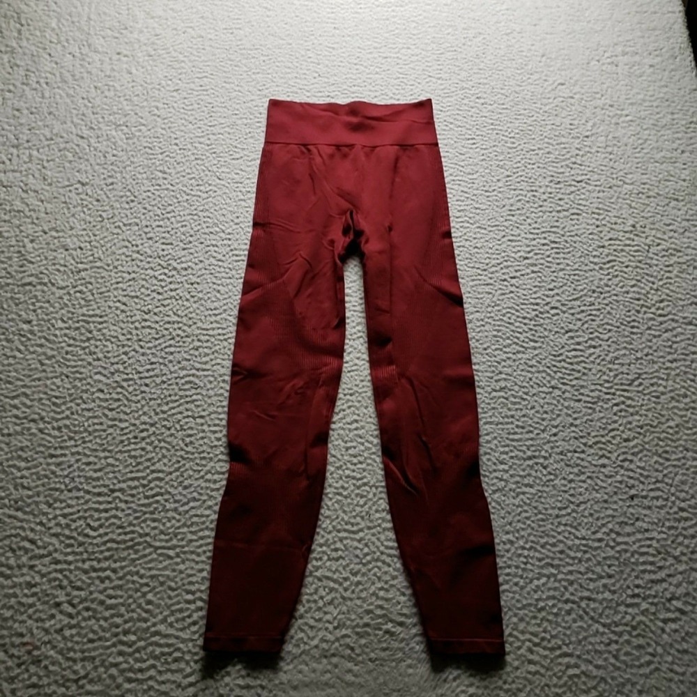 PINK Active Leggings Teens XS/S Red High Rise Ankle Seamless Stretch Yoga